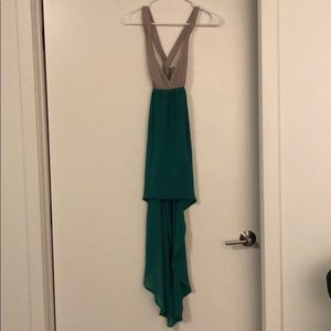 Green and Gray, High-Low Dress size S